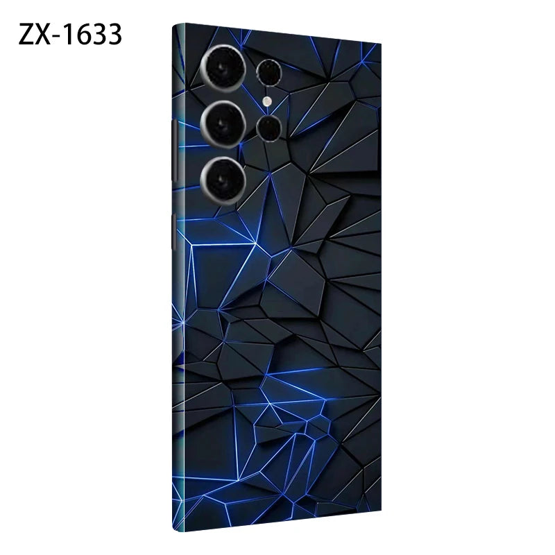 Colorful Decal Skin for Samsung Galaxy S24 S23 S25 Ultra Plus S24Ultra Back Screen Protector Cover Wrap Stones Sticker