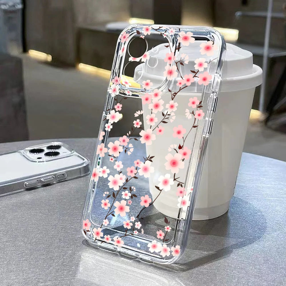 S25 Ultra Case For Samsung A55 5G A54 A53 A52 A56 A36 A26 A33 A34 A16 A35 A32 S24 S23 Plus S22 S21 S20 FE Flower Soft TPU Cover