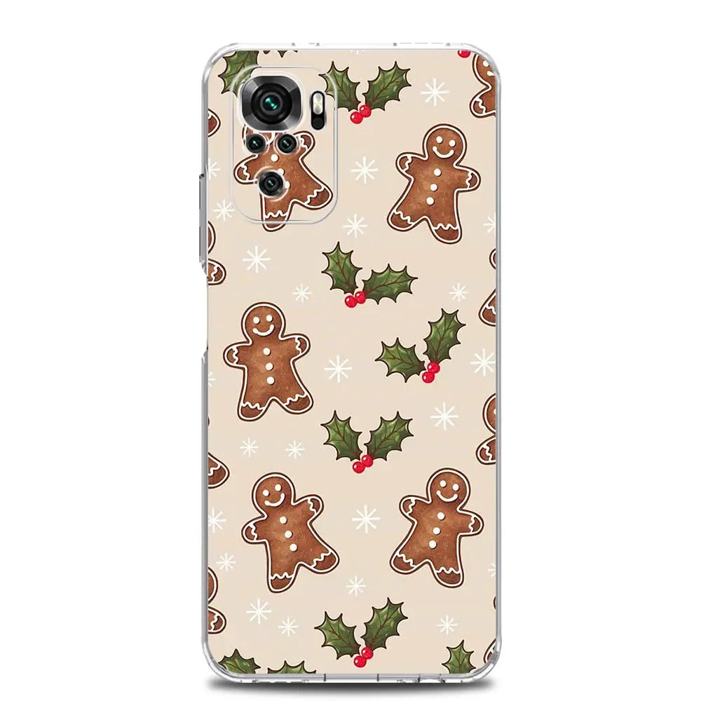 Phone Case For Xiaomi Redmi Note 14 13 12 4G 9S 9 10 11 Pro Plus 5G 14C 13C 12C 10C 9A Clear Soft TPU Cover Cartoon Christmas