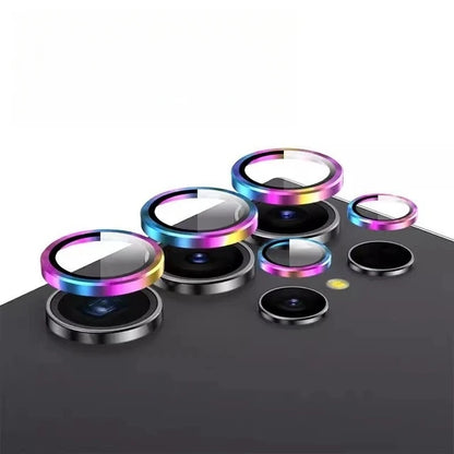 Camera Matel Ring  For Samsung Galxy S24 Ultra S23 FE Plus S24+ S22 S25 ultra Back Lens Tempered Glass Cover Guard Rear Case Cap