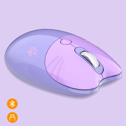 Pink Wireless Cute Meow Mouse Cartoon Silent Optical Ergonomic 1600DPI Mause Computer USB Gamer Mice For Laptop PC Gifts
