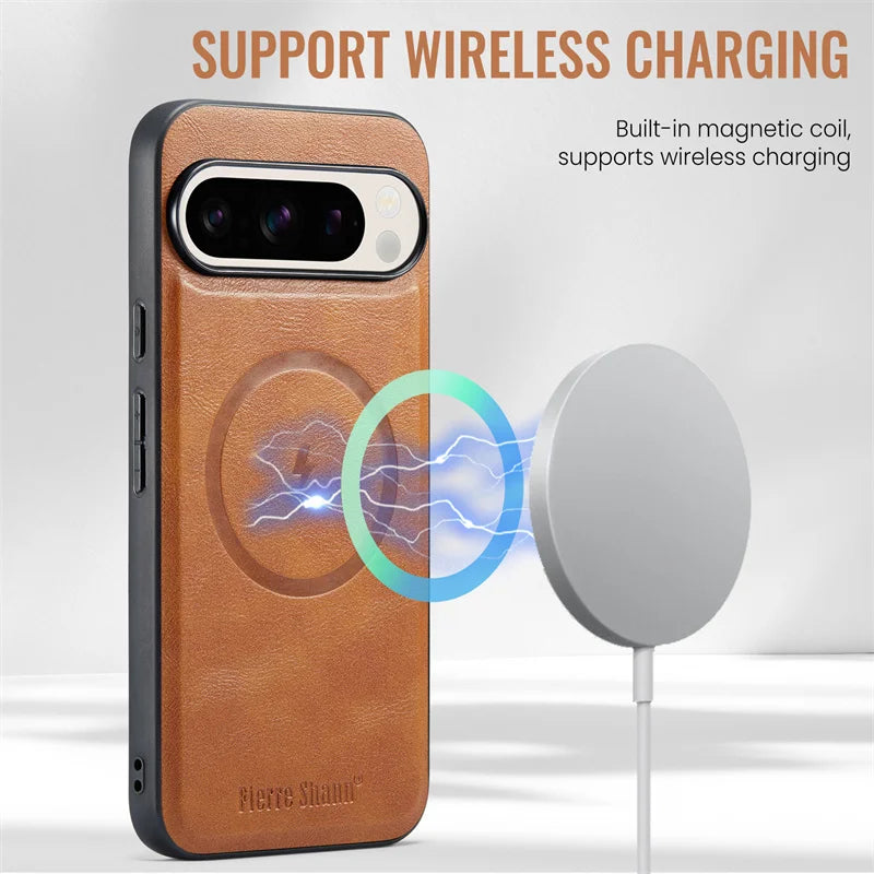 EUCAGR 2 In 1 Magnetic PU Leather Phone Case for Google Pixel 10A 9 9Pro XL 8A 8Pro 8 7 7A 7Pro Wallet Cover Cards Holder Cover