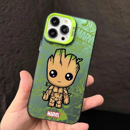 Marvel Cute Spider Man Groot Phone Case for iPhone 16 Pro 15 Pro Max 14 13 12 11 XS 14 Pro Max 16 Plus 14Pro 12Pro Soft Shell