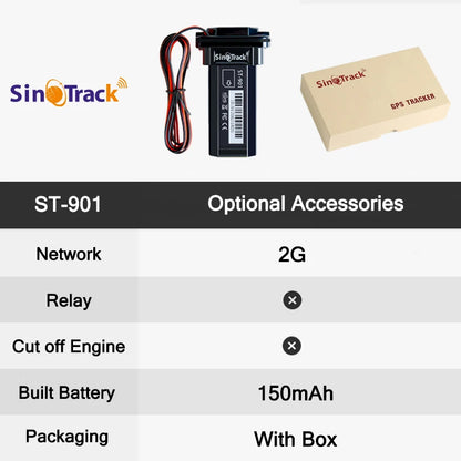 SinoTrack Best GPS Tracker ST-901 Vehicle Tracking Device Waterproof Motorcycle Car GPS GSM SMS Locator with Real Time Tracking