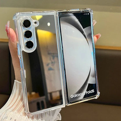 Girl Makeup Mirror Luxury Airbag Bumper Case for Samsung Galaxy Zfold6 Z Fold 6 5 4 3 Fold4 ZFold5 Plating Mirror Cover Z Fold 6