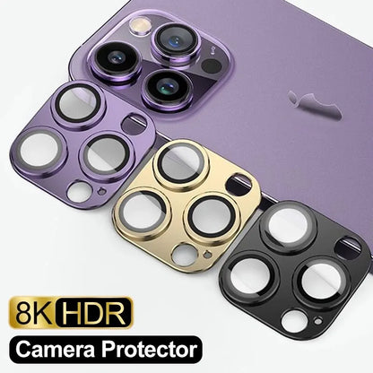 Metal Camera Lens Glass Protector For iPhone 11 12 13 14 15 Pro Max Mini 14Plus 15Plus Ultra High Definition Glass Back Lens