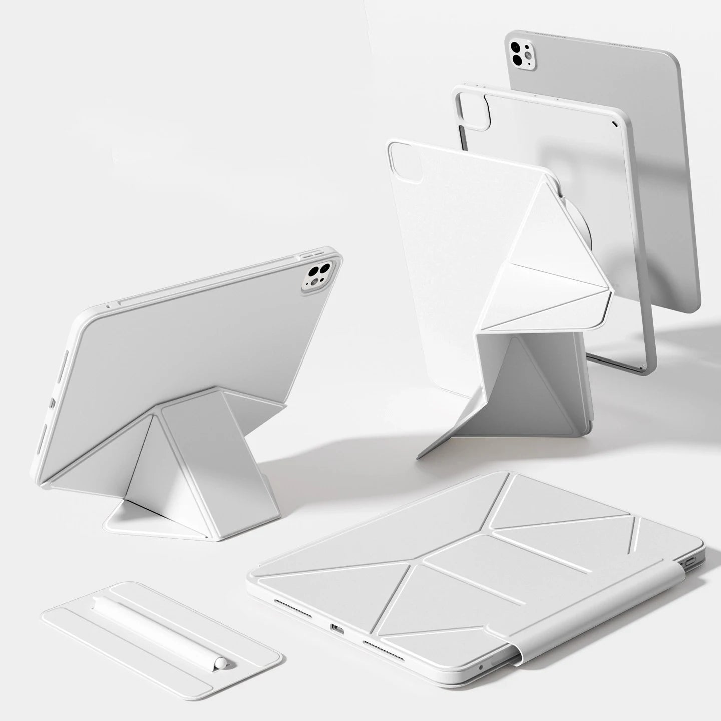 ZOYU for iPad 10/11th Increase Height Bracket Case, Magnetic Transparent Removable Cover iPad Pro 11 12.9 13 Air 4/5th mini 6/7