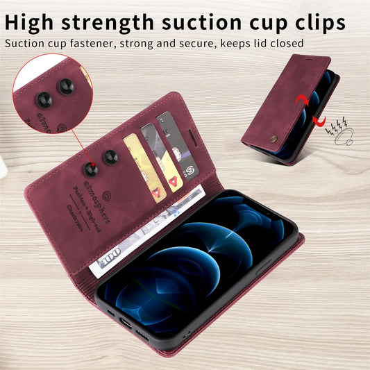 Leather Flip Phone Case For Samsung Galaxy S9 S10 Plus S20 S21 FE S22 S23 S24 Ultra Note 9 10 Plus 20 Ultra Luxury Wallet Cover