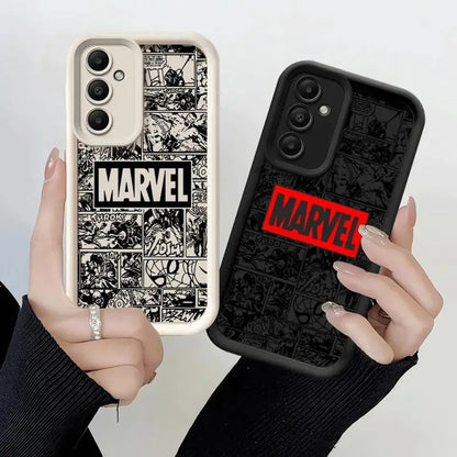 Phone Case for Samsung Galaxy A15 A25 A35 A55 A51 A71 A72 A73 A52 A52s A53 A54 5G TPU Silicone Soft Avengers Marvel Logo Comics