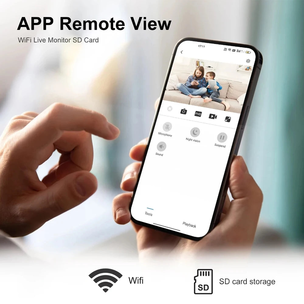 DIY HD 1080P WiFi Mini Camera Portable Video Recorder Micro Camcorder P2P Wireless Webcam Loop Recording Support Remote Viewing