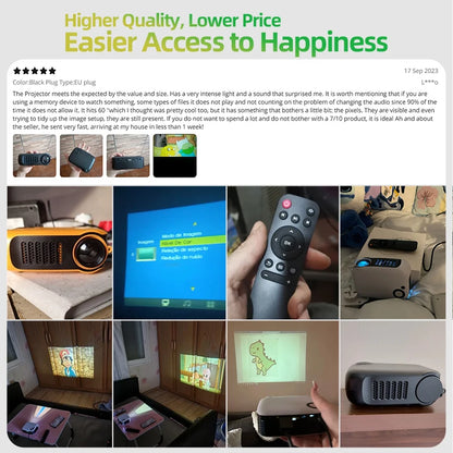 AUN A2000 Portable Projector LED Home Theater Projector Mini Cinema Smart TV Beamer Support 1080P Full HD Movie Play