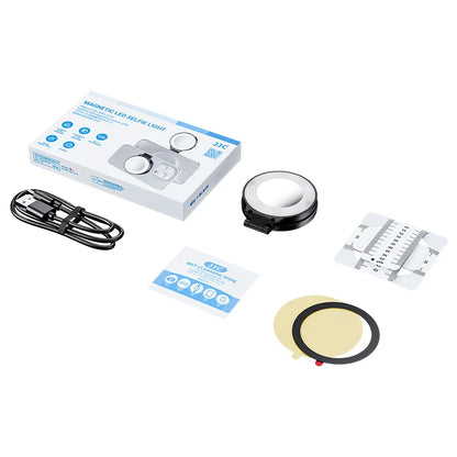 Magnetic Led Selfie Fill Light Mini Portable with USB for Magsafe Iphone 17 16 15 14 Pro Max Android Video Light for Makeup Vlog