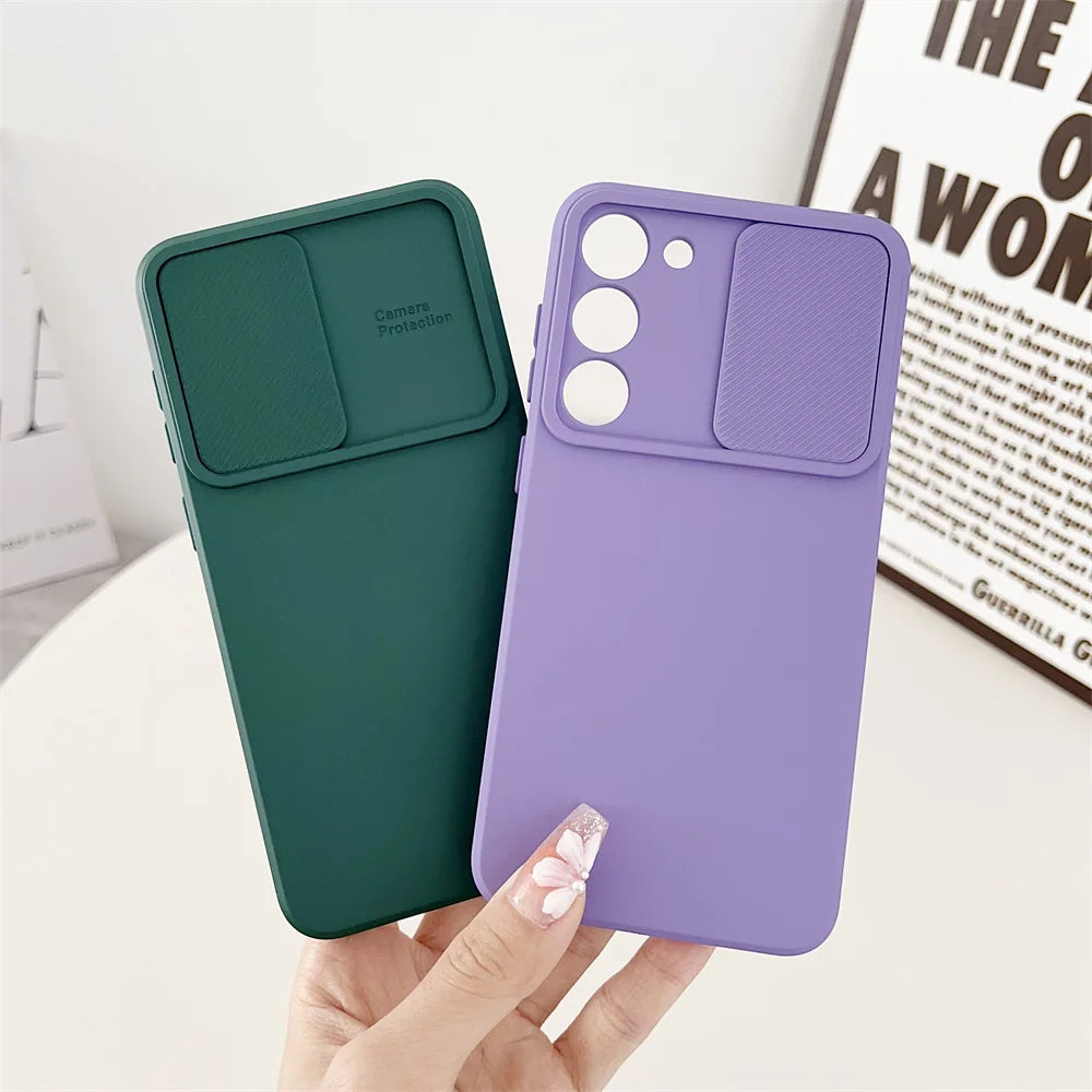 Slide Camera Protection Case For Samsung S25 A16 A06 S24 S23 S22 S21 Ultra Plus FE A34 A24 A14 A54 A73 A53 A33 A51 A55 A35 Cover
