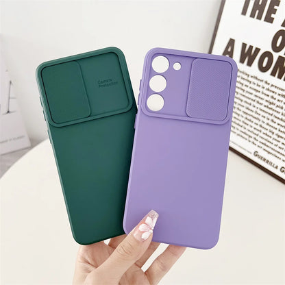 Slide Camera Protection Case For Samsung S25 A16 A06 S24 S23 S22 S21 Ultra Plus FE A34 A24 A14 A54 A73 A53 A33 A51 A55 A35 Cover