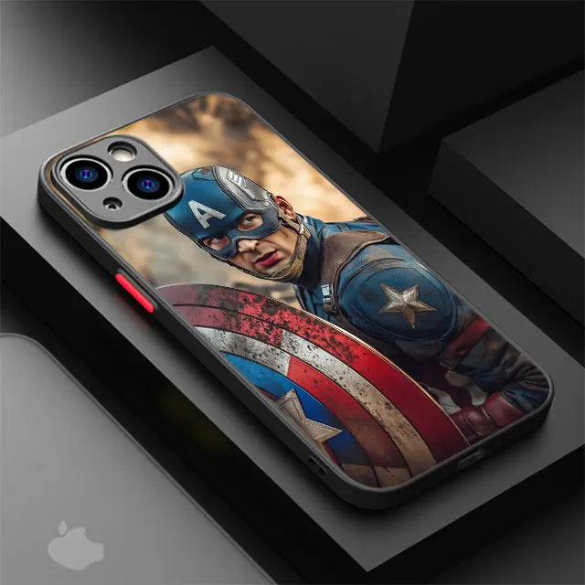 Marvel Captain America Phone Case for iPhone 13 Mini 7 8 Plus XR 12 16 14 Pro SE 16e 11 Pro 15 XS Max 13 Matte Cover