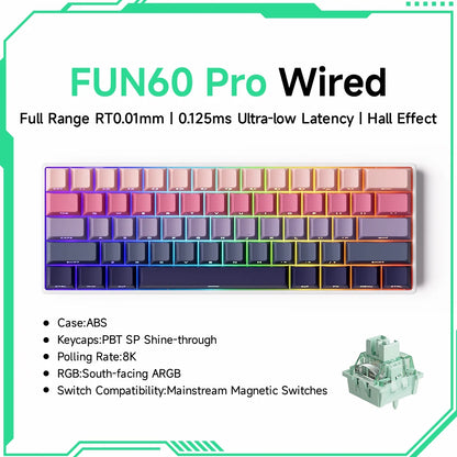 Akko MonsGeek FUN68 FUN60 PRO&MAX  HE Magnetic Keyboard 60% 65% Gaming Keyboards Rapid Trigger 8K Custom Keyboard Gamer Esports