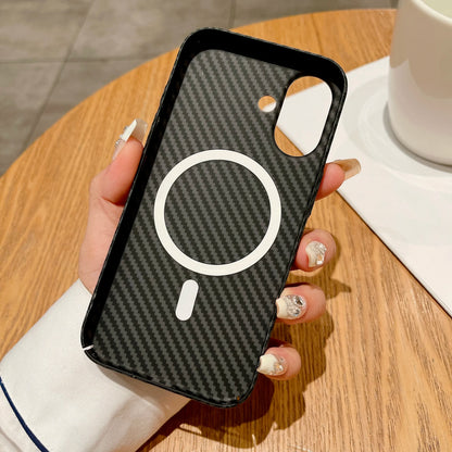 Luxury Carbon Fiber Kevlar Pattern For Magsafe Magnetic Case For iPhone 17 Air 16 15 14 Plus 13 12 11 Pro Max Shockproof Cover