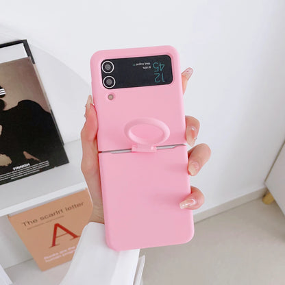 Liquid Silicone Ring Holder Case for Samsung Galaxy Z Flip 3 4 5G Flip4 Flip3 Flip2 Flip1 Foldable Full Protection Fashion Cover