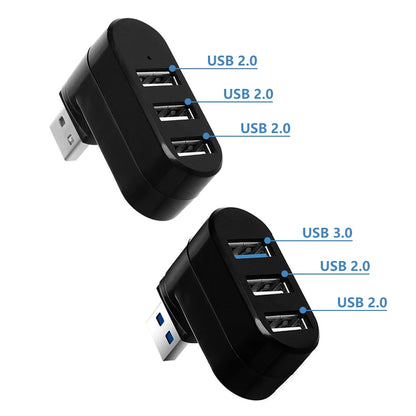 USB 3.0 HUB Adapter 180°Rotatable 3 Port USB 3.0 2.0 HUB High Speed Splitter For Mac Lenovo Xiaomi PC Tablet Huawei Accessories