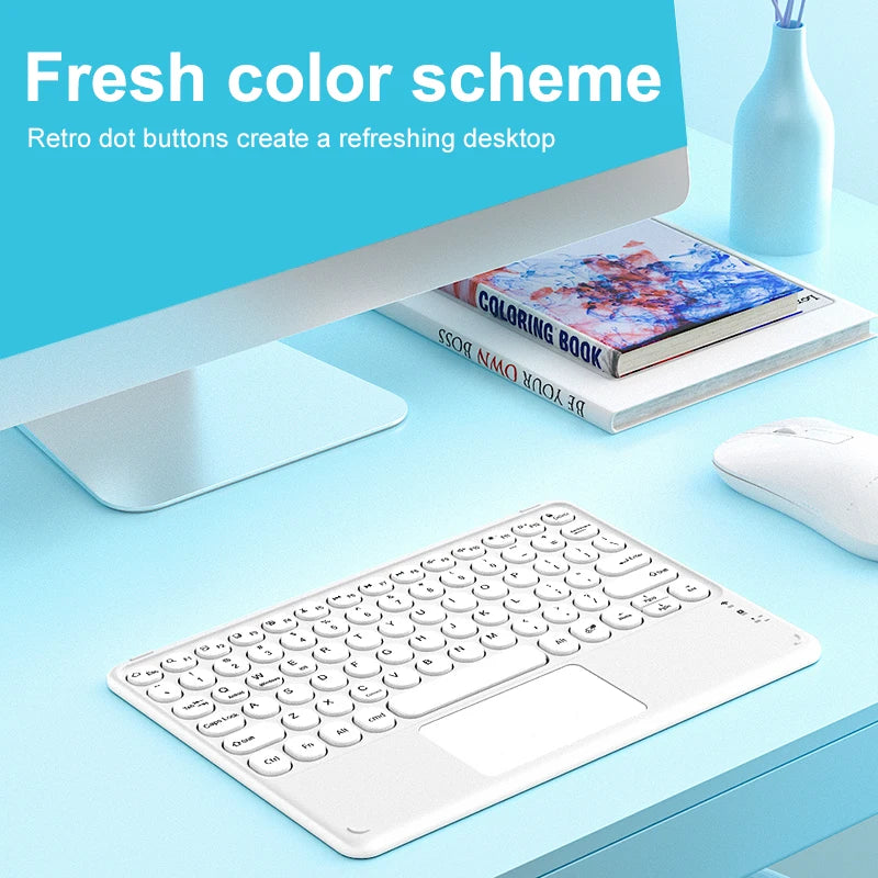 Wireless Keyboard with Touchpad,Ultra-Slim Portable Bluetooth Rechargeable Keyboard,Wireless Keyboard for iOS Android Windows