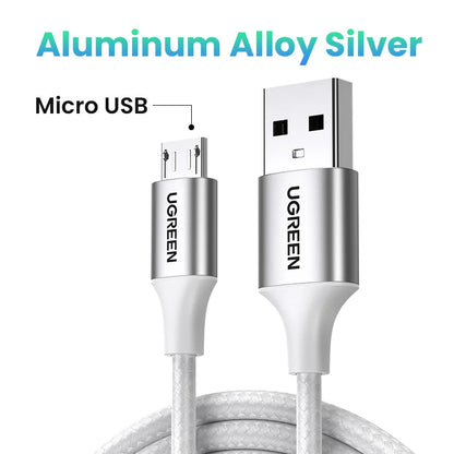 Ugreen Micro USB Cable 3A Nylon Fast Charging USB Type C Cable for Samsung Xiaomi HTC USB Charger Data Cable Mobile Phone Cable
