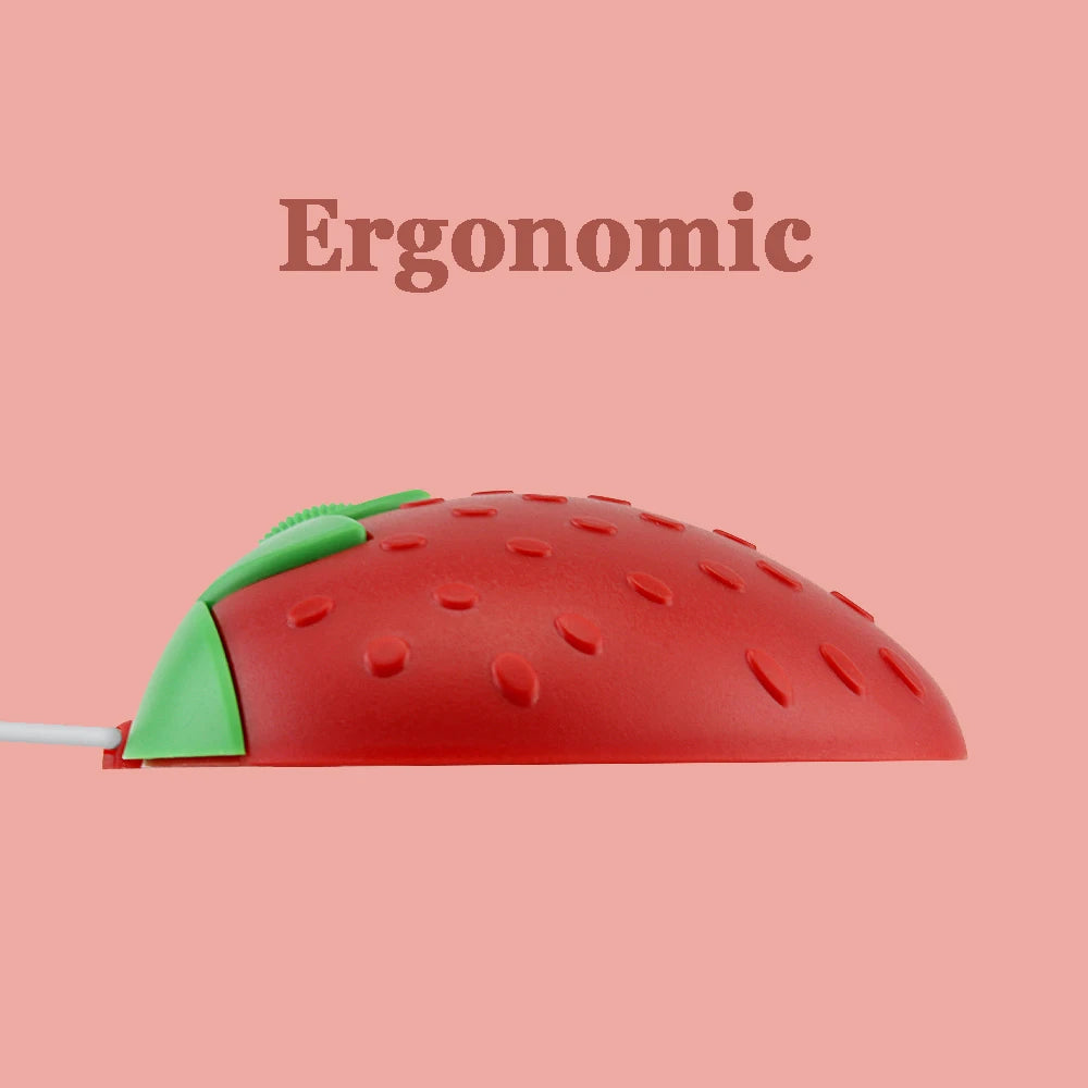 Pink Strawberry Small Optical Mouse Cute Creative Cartoon PC Computer Office Mice Girls Gift Mause for Office Laptop Desktop