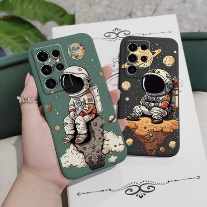 Saturn Cute Child Phone Case For Samsung Galaxy S25 S24 S23 S22 S21 S20 S10 Ultra Plus FE Note 20 Ultra 10 9 Plus Cover