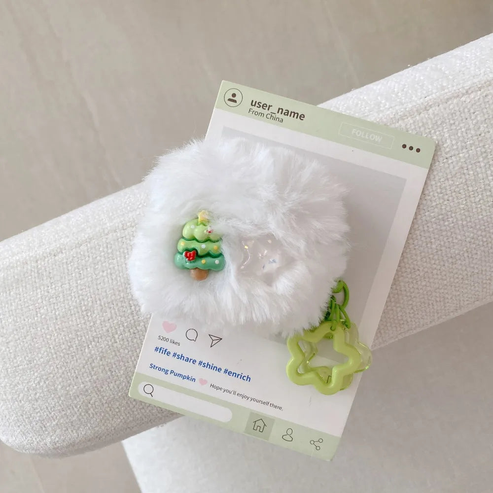 Snowman Christmas Plush Shell For AirPods Pro 3 Case Bluetooth Earphone Shell For AirPods 4 3 1 2 Pro2 Pro Cover With Star Bells