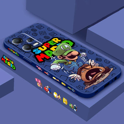 S-Super M-Marios B-Bros Liquid Left Rope For Xiaomi Redmi Note 13 12 12S 12R 11 11T 11S 10 10S Pro Plus 5G Back Phone Case