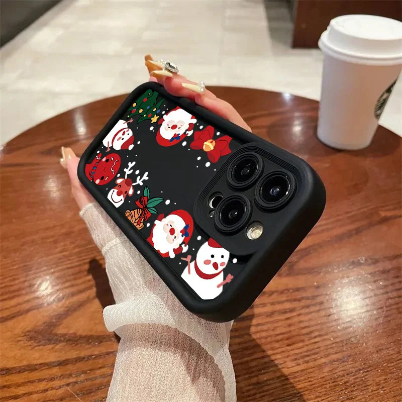 Christmas Tree New Year Case For IPhone 17 14 15 16 Pro Max Plus 16E 12 13 Mini 17 Air Silicone Full Protection Shockproof Shell