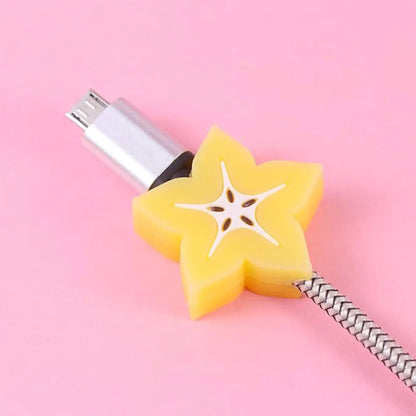Cute Fruits Cable Protector Cartoon Charger Protector Cable Winder Organizer Data Line Cord Protective Cover For iPhone