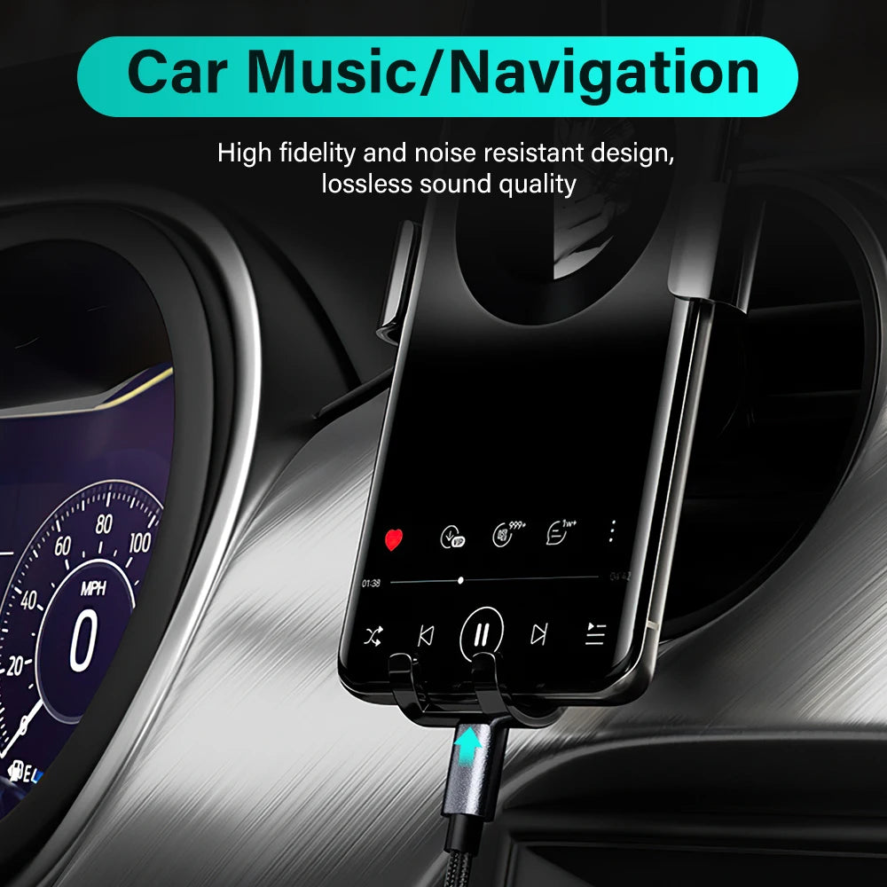 USB C to 3.5mm Jack AUX Audio Cable Car Speaker HiFi Headphone Headset Adapter For iPhone 16 Pro Samsung 0.5m Short 2m 3m Long