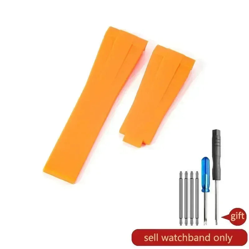 High Quality Black Green Red Blue White Colored Style Silicone Watchband Curved Interface for Rolex Datejust Submariner Strap