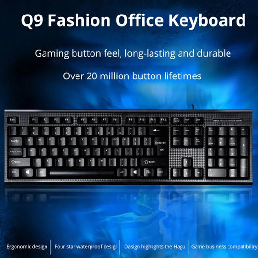 Q9 Single Keyboard USB Square Mouth Business Office Home PS2 Round Hole Wired Desktop Computer