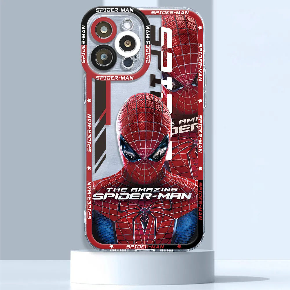 Marvel Avengers Spiderman Ironman Case for iPhone SE XS 13 Pro Max 8 X 14 15 Plus 11 Pro 12 Mini 7 6s XR Clear Silicone Cover