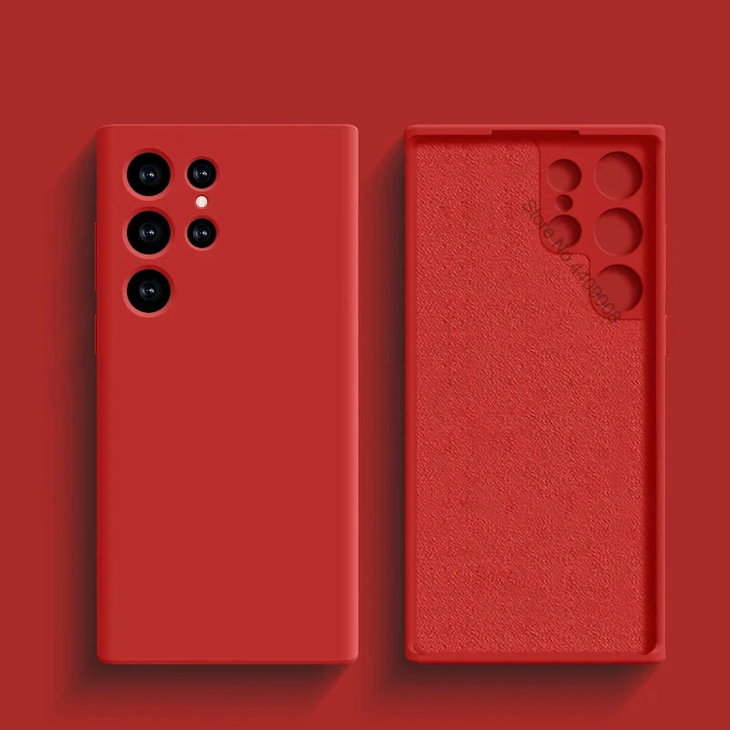 Liquid Silicone Shockproof Case For Samsung Galaxy S24 S23 S22 S21 S25 Ultra A55 A54 A34 A52 5G Accessories Cute Soft Back Cover