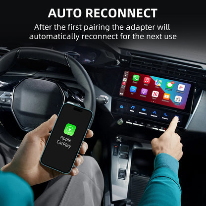 2 in 1 Smart Dongle AI Box Mini Adapter Wired to Wireless Carplay&Android Auto Compatible with 99% of Cars Plug and Play WiFi