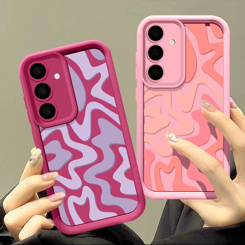 Striped Pattern Phone Case For Samsung Galaxy A16 A55 A54 A15 A14 A25 A35 A56 5G S25 Edge S25 S24 S23 S22 Ultra S24 FE TPU Cover