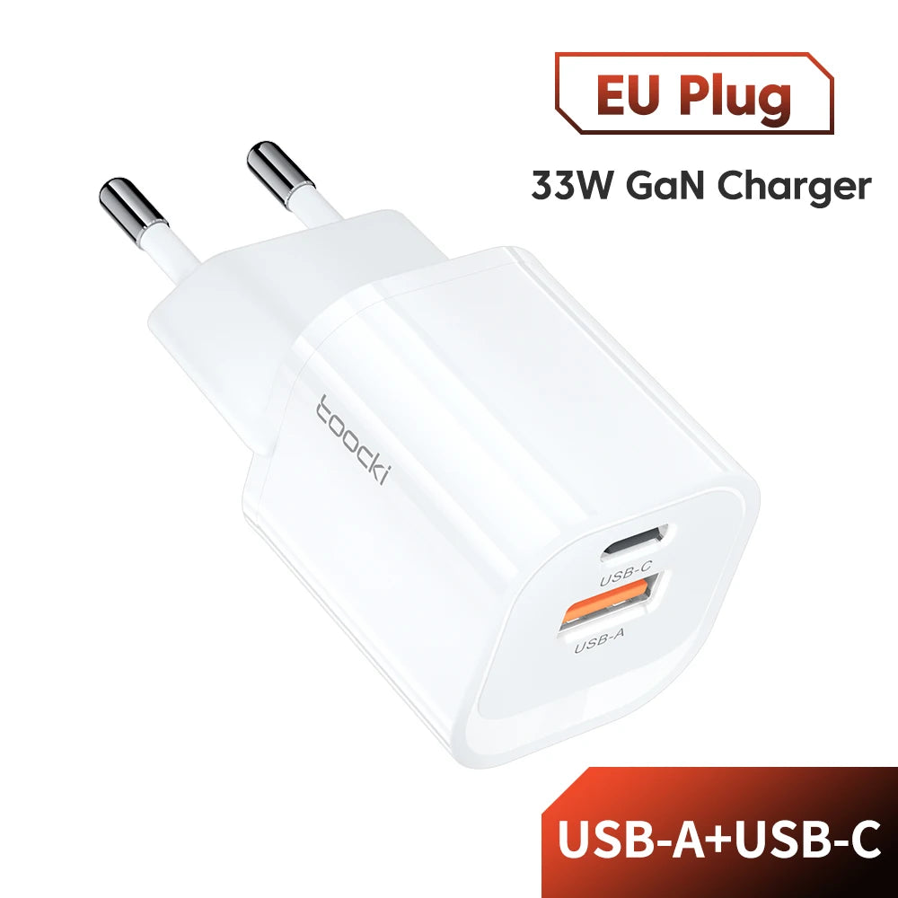 Toocki 33W GaN USB Type C Charger Quick Charge 3.0 PD 3.0 For iPhone 14 13 12 11 Pro Max XS For iPad Pro Air iPad Mini 2021