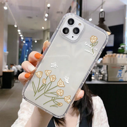 Floral Case For Samsung S23 Ultra S22 S21 S20 FE A54 5G A53 A52 A13 A12 A14 A51 A34 A33 A32 A23 A22 A71 A72 A73 TPU Funda Covers