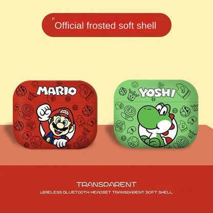 Super Mario Cartoon Printed Earphone Case for Airpods 1 2 3 Pro Pro2 Anime Yoshi Protective Shell Cute Dustproof Headset Cover