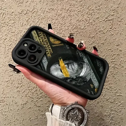 Fashion US Dollar Pattern Matte Case for iPhone 16 12 13 mini 11 14 15 Pro Max XR 8 Plus Anti-Scratch Ultra Thin Silicone Cover