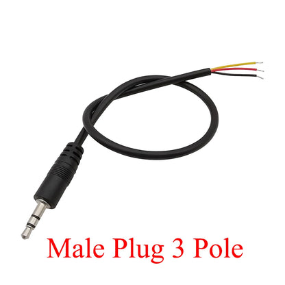 1/2/3/5Pcs 3.5mm Audio Cable Connector 2 3 4 Pole Mono Stereo Male Plug Female Jack Extension Wire AUX Headphone DIY Repair 30cm