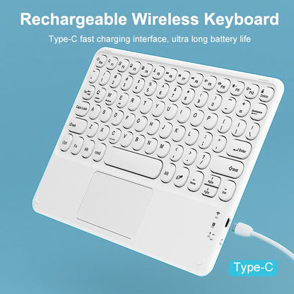 Wireless Keyboard with Touchpad,Ultra-Slim Portable Bluetooth Rechargeable Keyboard,Wireless Keyboard for iOS Android Windows