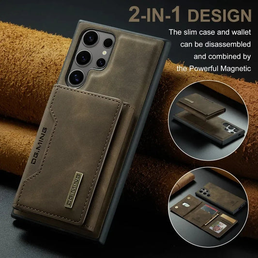 2 in 1 Detachable Wallet Card Holder Phone Case for Samsung Galaxy S25 Ultra S22 Plus S24 S23 FE A54 A16 A56 A55 A35 A36 Cover
