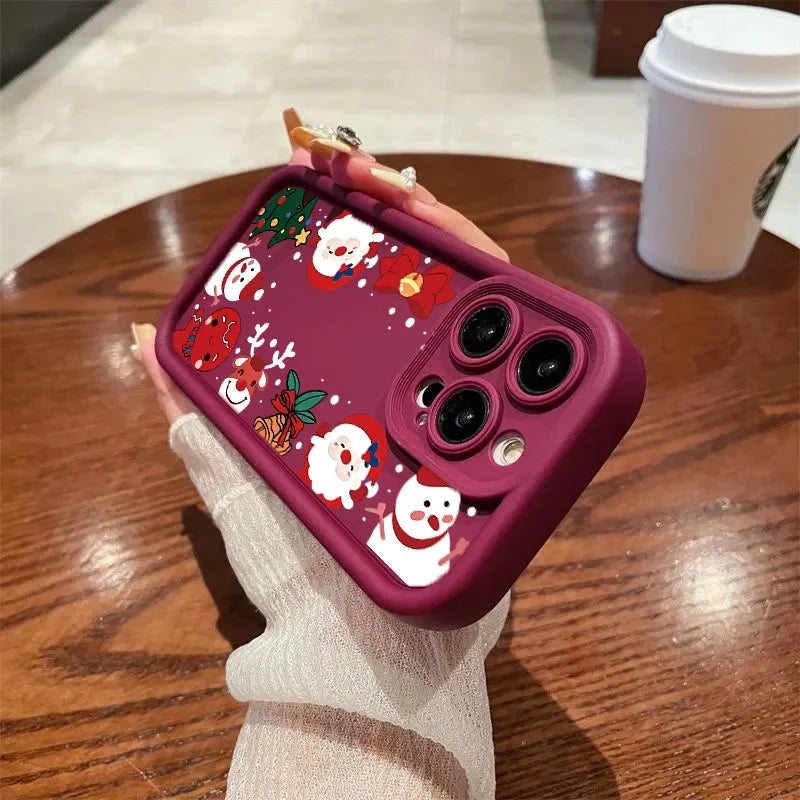 Christmas Tree New Year Case For IPhone 17 14 15 16 Pro Max Plus 16E 12 13 Mini 17 Air Silicone Full Protection Shockproof Shell