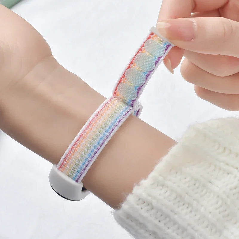 Nylon loop Mi band 4 5 6 Strap Replacement Soft Adjustable Wrist Watchband Pulsera correa For Xiaomi Mi band 3 4 5 6 7 Bracelet