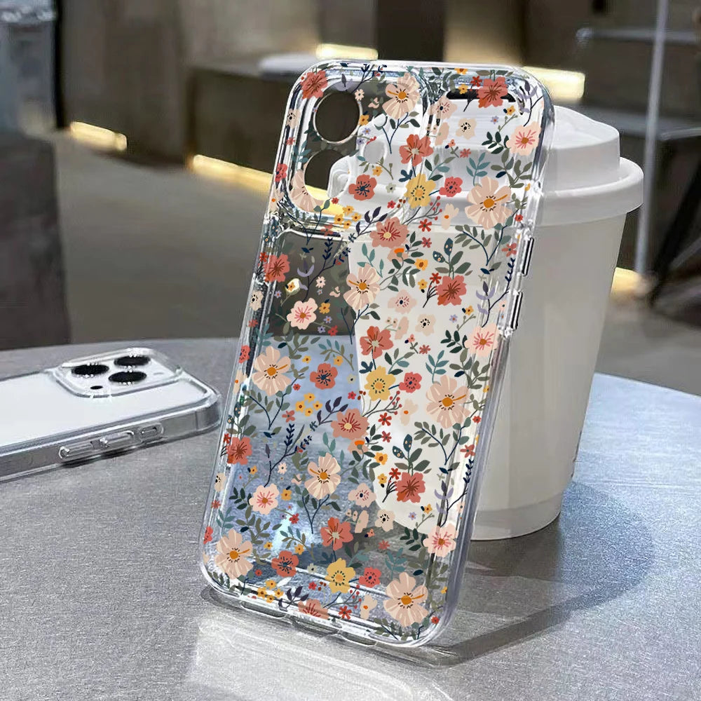 Cute Flower Clear Case For Samsung Galaxy A56 A36 5G Case S25 Ultra S24 FE S23 S22 S21 A55 A16 A35 A26 A06 Shockproof Back Cover