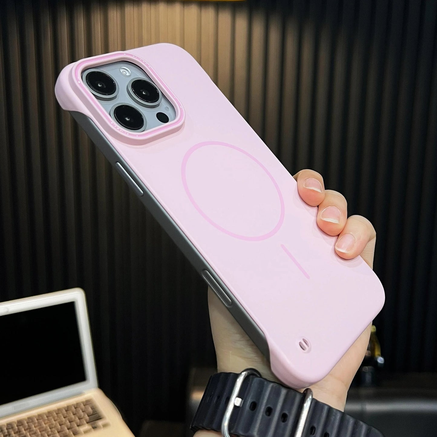 Ultra Slim Frameless For Magsafe Cover For iPhone 16 15 14 13 12 Plus Pro Max 16Pro 16Pro 15Pro Magnetic Shockproof Hard PC Case