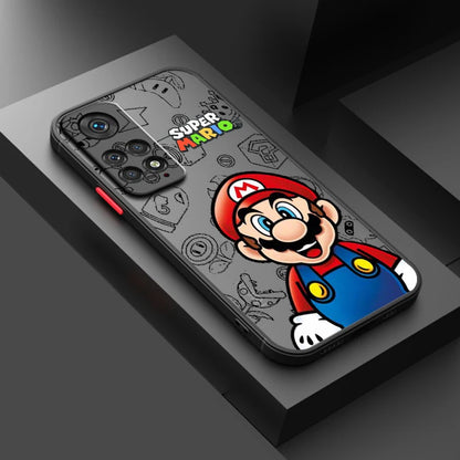 Anime Super M-Mario Cute Art Frosted Translucent For Redmi Note 13 12 12S 12T 11 11T 11E 10 10S 9 Pro Plus 5G Back Phone Case